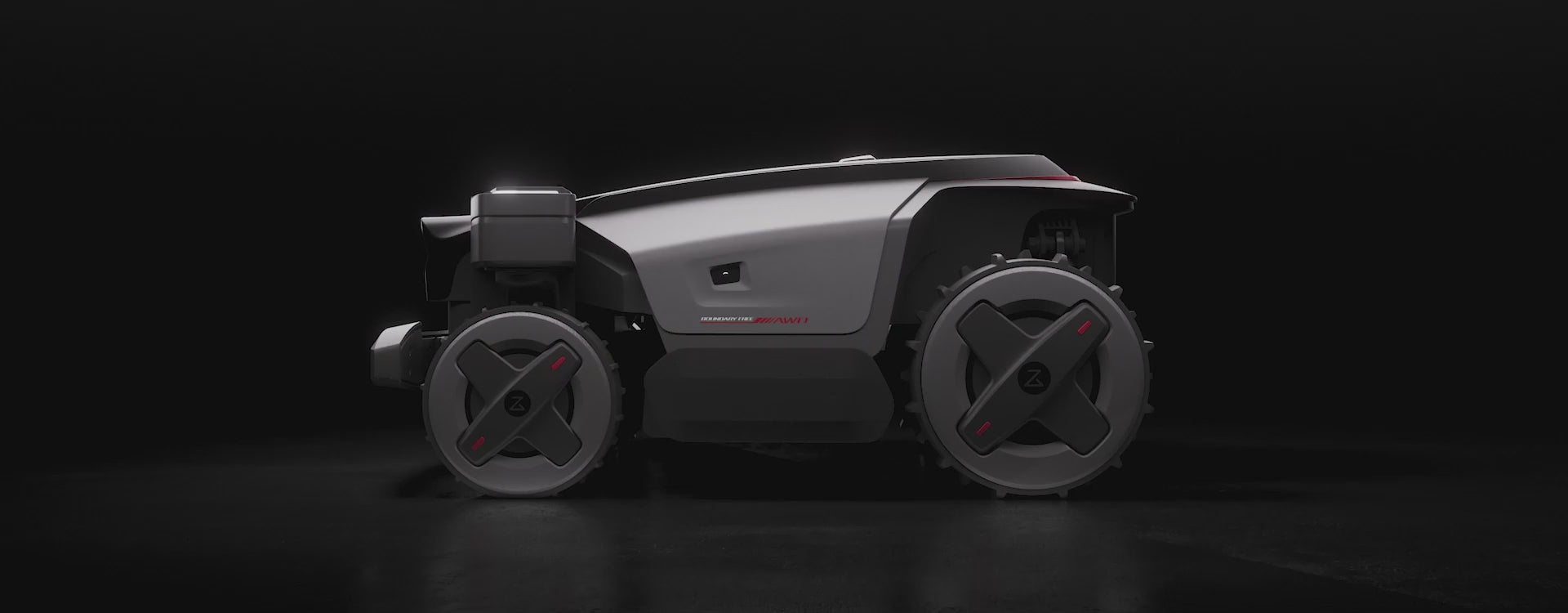 RockMow Z1 robotic lawn mower demonstrating its six-blade cutting system.